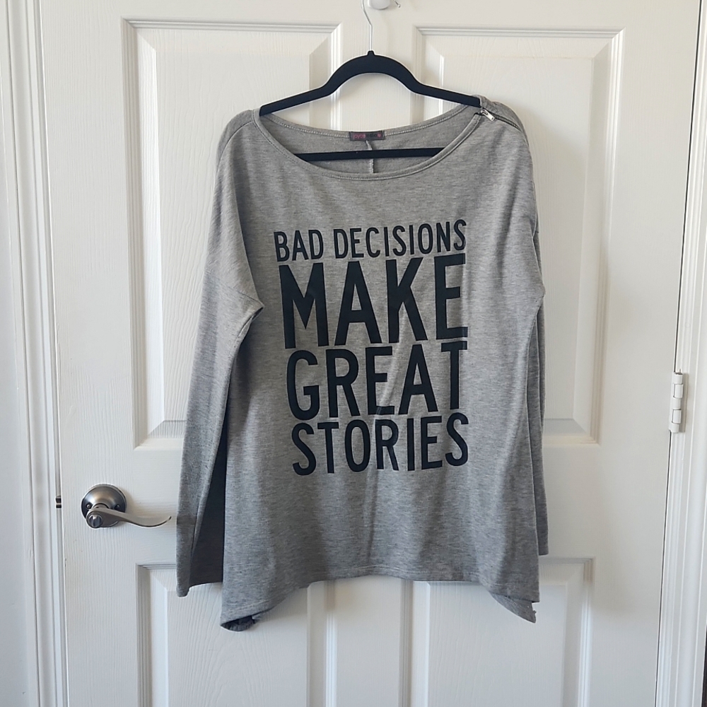 Graphic Long Sleeve Sweater Tunic Large